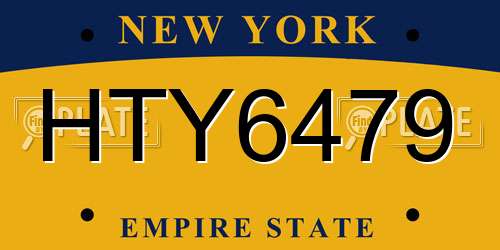 HTY6479 New York License Plate