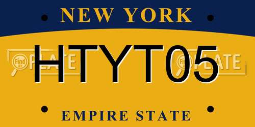 HTYT05 New York License Plate