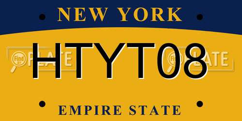 HTYT08 New York License Plate