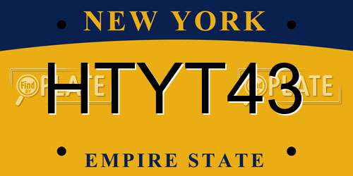 HTYT43 New York License Plate