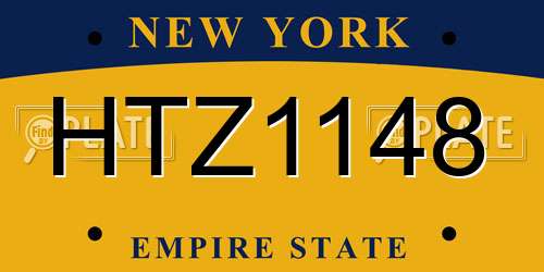HTZ1148 New York License Plate
