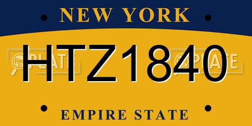 HTZ1840 New York License Plate