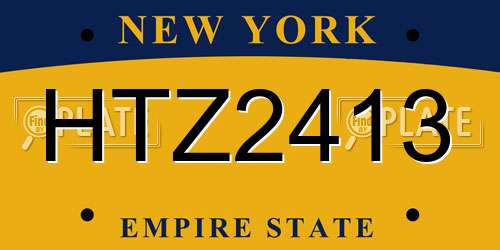 HTZ2413 New York License Plate