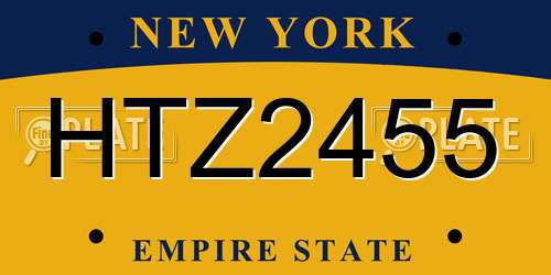 HTZ2455 New York License Plate