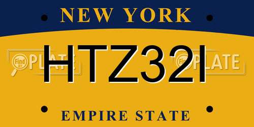 HTZ32I New York License Plate