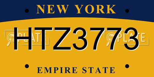 HTZ3773 New York License Plate