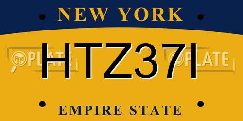 HTZ37I New York License Plate