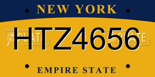 HTZ4656 New York License Plate