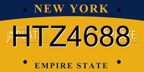 HTZ4688 New York License Plate