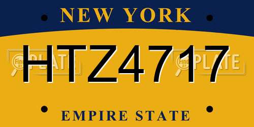 HTZ4717 New York License Plate