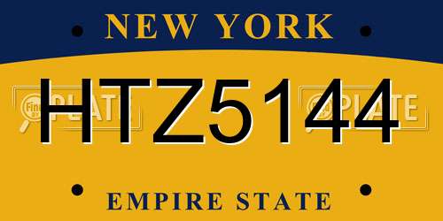 HTZ5144 New York License Plate