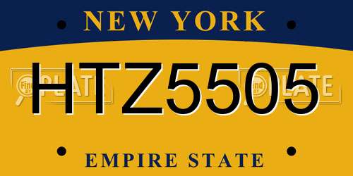 HTZ5505 New York License Plate