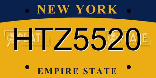 HTZ5520 New York License Plate