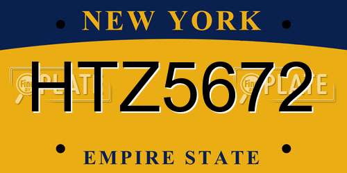 HTZ5672 New York License Plate