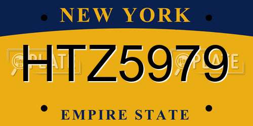 HTZ5979 New York License Plate