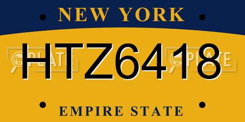 HTZ6418 New York License Plate