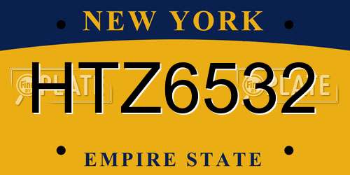 HTZ6532 New York License Plate