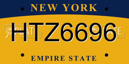 HTZ6696 New York License Plate