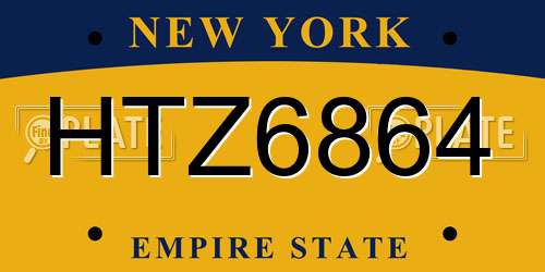 HTZ6864 New York License Plate