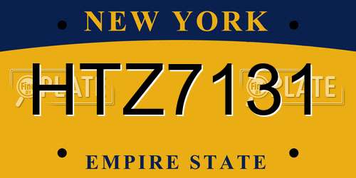 HTZ7131 New York License Plate