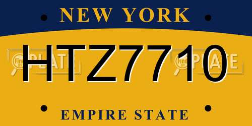 HTZ7710 New York License Plate