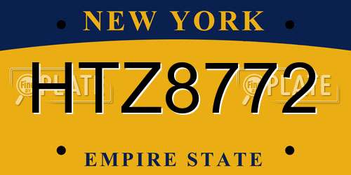 HTZ8772 New York License Plate