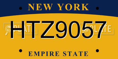 HTZ9057 New York License Plate