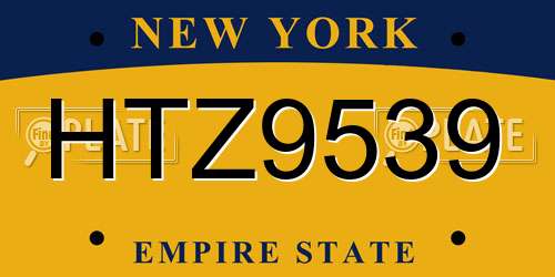 HTZ9539 New York License Plate