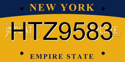 HTZ9583 New York License Plate