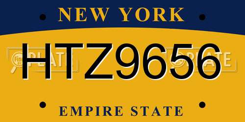 HTZ9656 New York License Plate