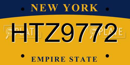 HTZ9772 New York License Plate