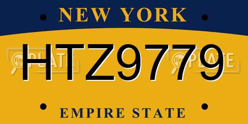 HTZ9779 New York License Plate