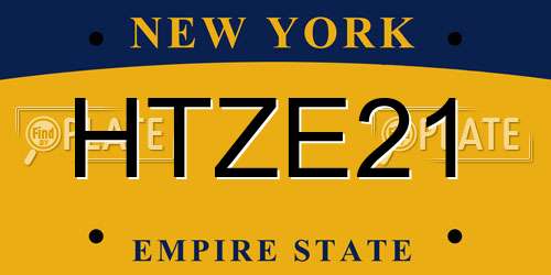 HTZE21 New York License Plate