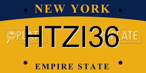 HTZI36 New York License Plate