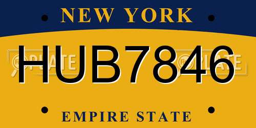 HUB7846 New York License Plate