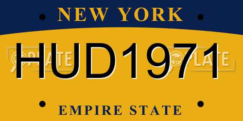 HUD1971 New York License Plate