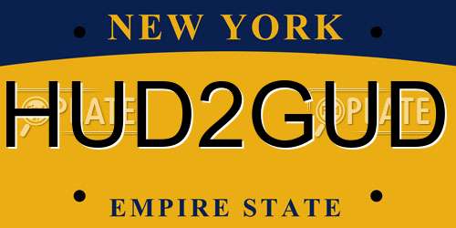 HUD2GUD New York License Plate