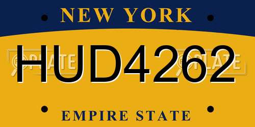 HUD4262 New York License Plate