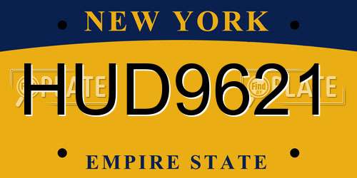 HUD9621 New York License Plate