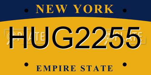 HUG2255 New York License Plate
