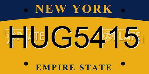 HUG5415 New York License Plate