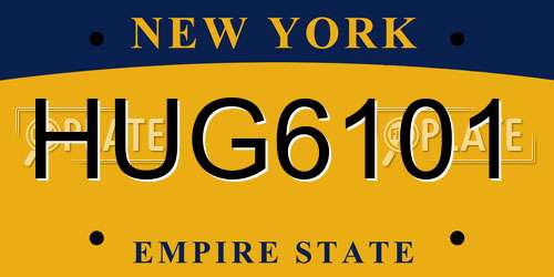 HUG6101 New York License Plate