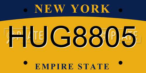 HUG8805 New York License Plate