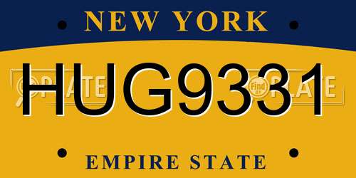 HUG9331 New York License Plate