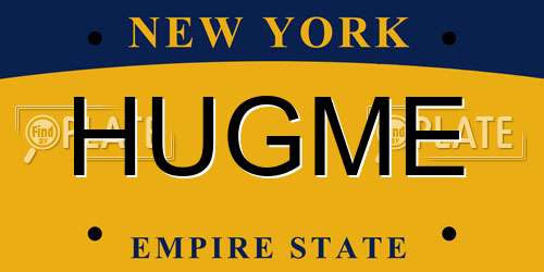 HUGME New York License Plate