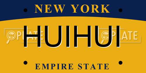 HUIHUI New York License Plate