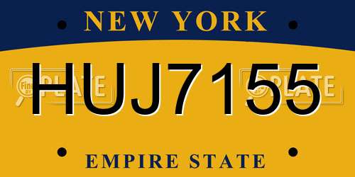 HUJ7155 New York License Plate