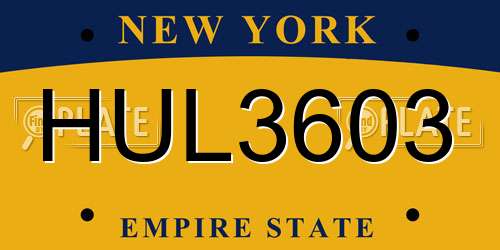 HUL3603 New York License Plate