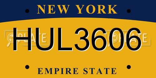 HUL3606 New York License Plate