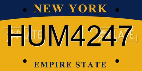 HUM4247 New York License Plate